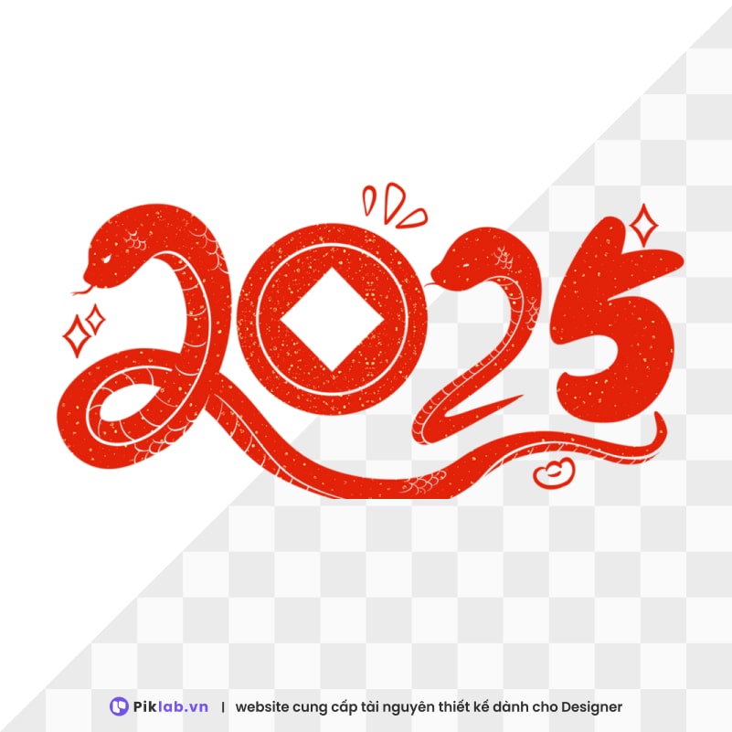 Design resource snake happy new year 2025 tet holiday isolated on transparent PNG chúc mừng năm mới 2025 , năm con rắn Ất Tỵ